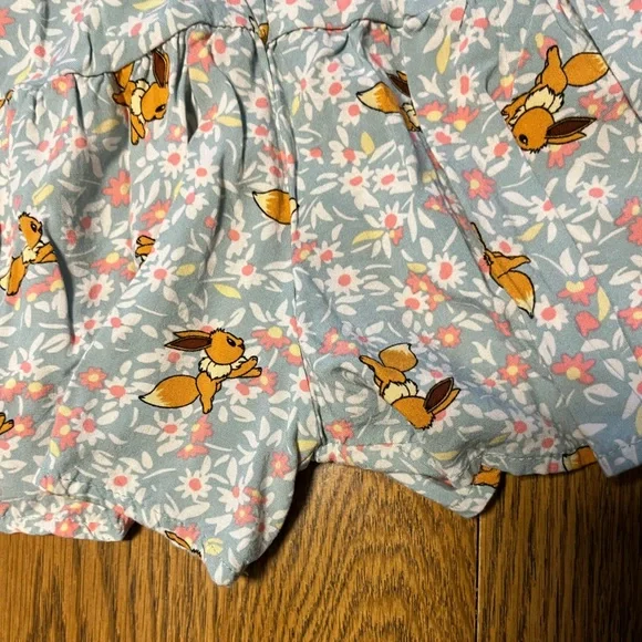 Pokémon Size 4/5 Floral Blue Kids Romper - Picture 2 of 5
